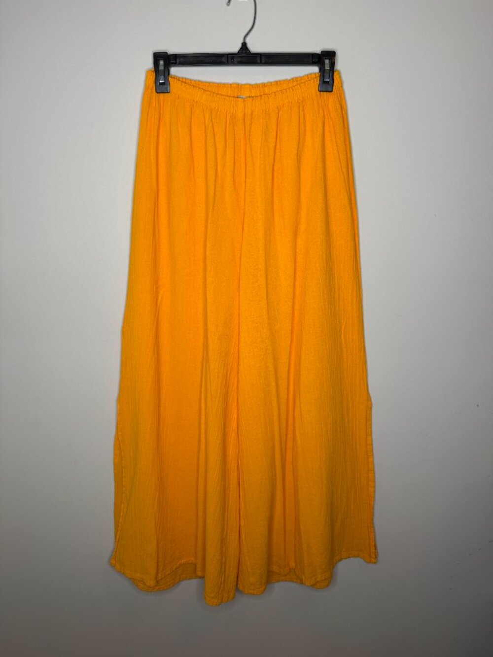 Oh My Gauze Orange Linen Set Womens S Cropped Short Sleeve Shirt Pull On Ankle P - Picture 6 of 10